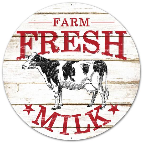 a sign that says farm fresh milk on it