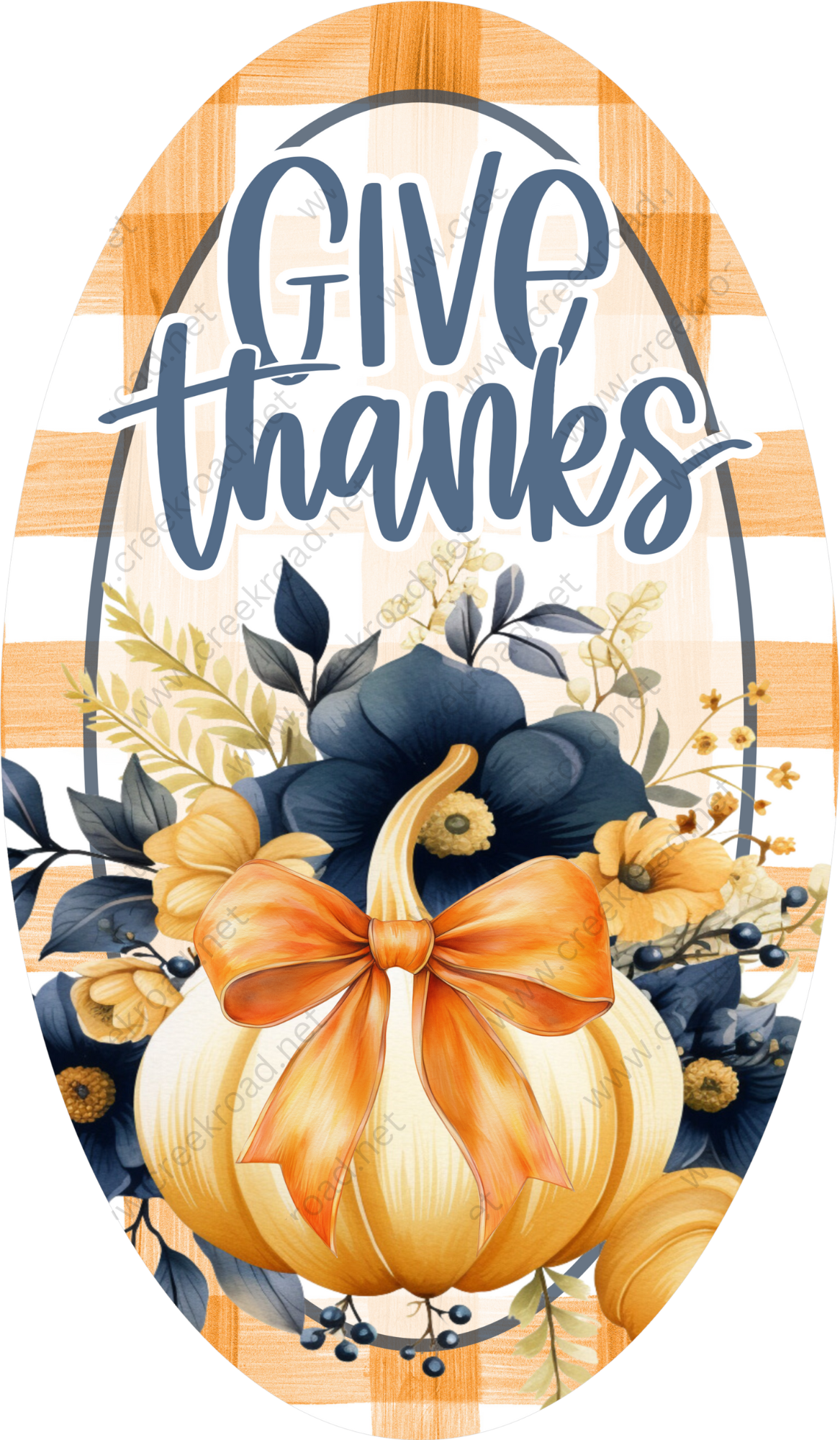 a painting of a pumpkin with the words give thanks
