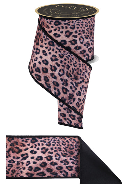 a leopard print ribbon with a black border.