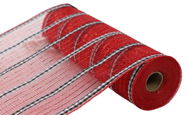 a roll of red mesh on a white background