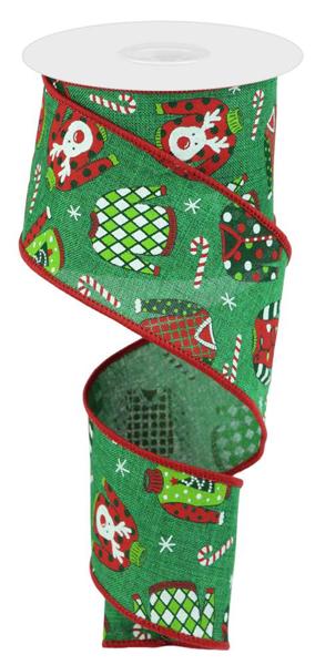 a roll of christmas ribbon on a white background