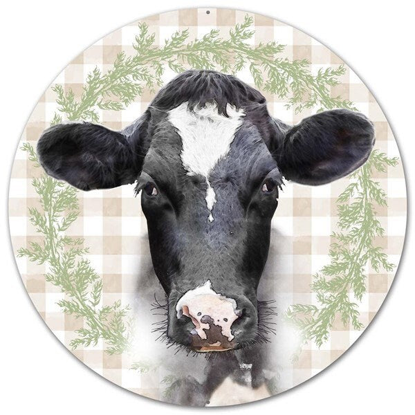 12"Dia Metal Bessie The Cow-MD0452