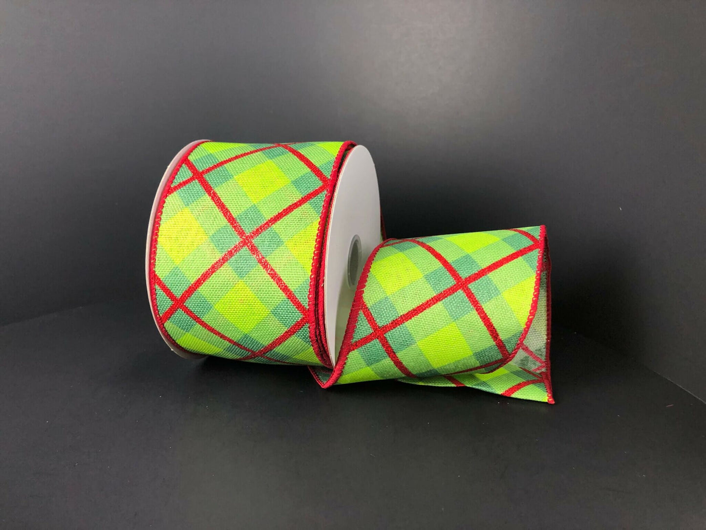 2.5" X 10Yd Wired Ribbon-Red Georgina Christmas Plaid-72248-40-09-Christmas