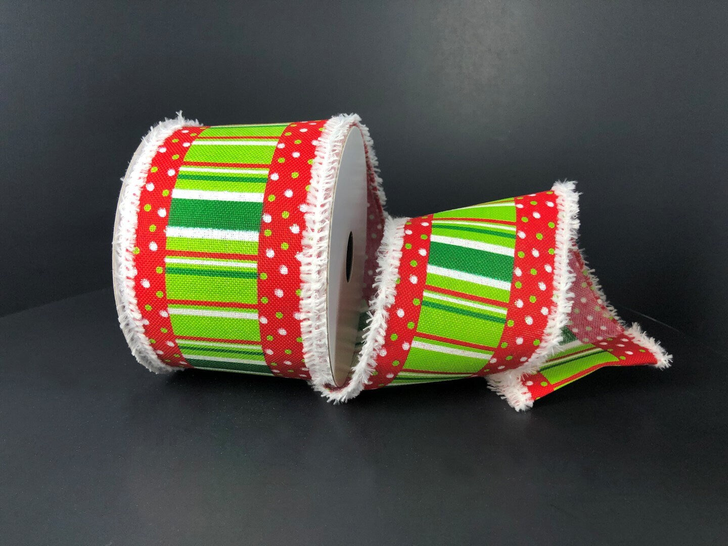 2.5" X 10Yd Wired Ribbon-Whimsical Christmas Snow Edge -X917540-17-Christmas