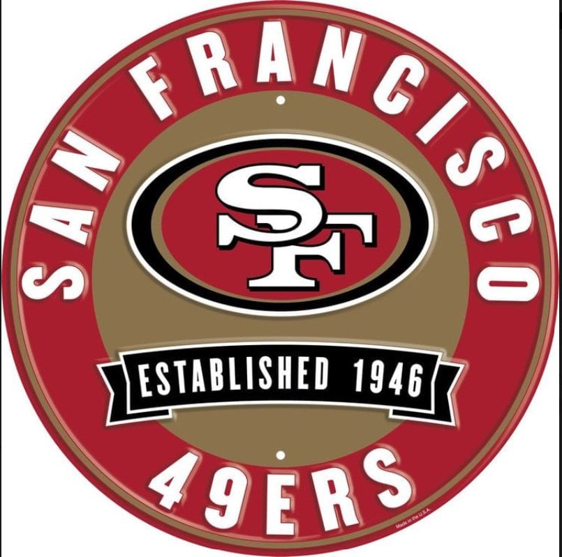 12" Diameter San Francisco 49ers Officially Licensed Pro Football Sign-Sports