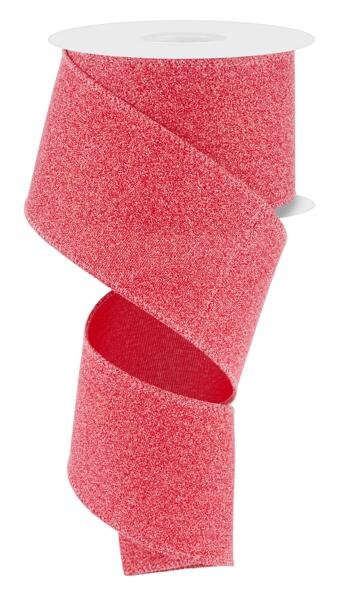 2.5" X 10Yd Wired Ribbon-Crystal Shine Red-RGE199524-Christmas