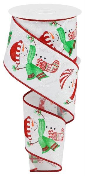 2.5" X 10Yd Wired Ribbon-Snowman/Stocking/Tree-RGB111327-Christmas