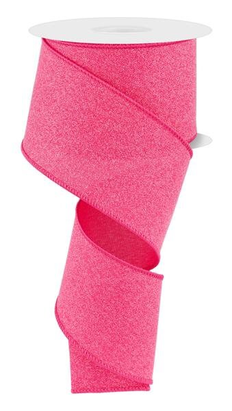 2.5" X 10Yd Wired Ribbon-Crystal Shine-Fuchsia-RGE199507-Wreaths-Crafts-Decor-Seasonal