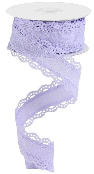 1.5" X 10Yd Wired-Light Lavender Scalloped Edge-Light Lavender-RGC1302NR