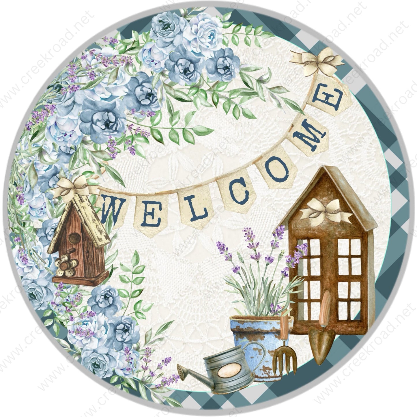 Welcome Garden with Birdhouse Wreath Sign-Spring-Decor-Attachment