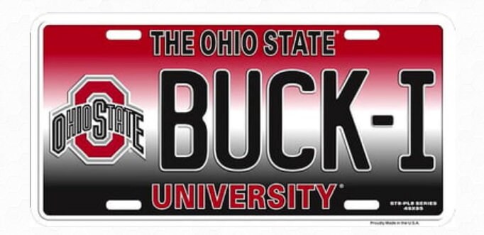 The Ohio State Buck-I University License Plate Officially Licensed 12"x 6" -Sports-College