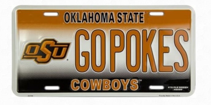 Oklahoma State Go Pokes License Plate Officially Licensed 12"x 6" -Sports-College