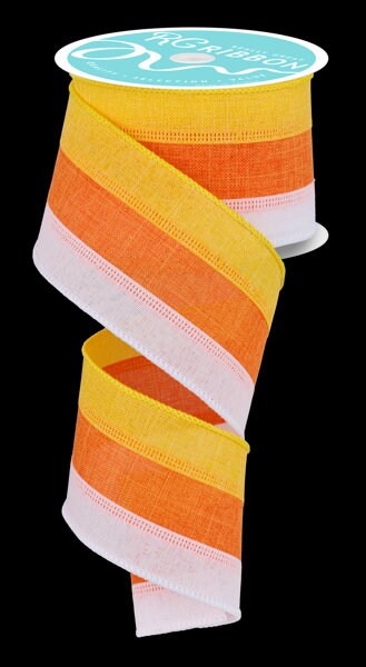 2.5" X 10Yd Wired Ribbon-3 Color 3-In-1 Royal Burlap-RG1604R6-Fall