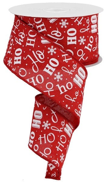 2.5" X 10Yd Wired Ribbon-Ho Ho Ho On Royal-RGA196724-Christmas