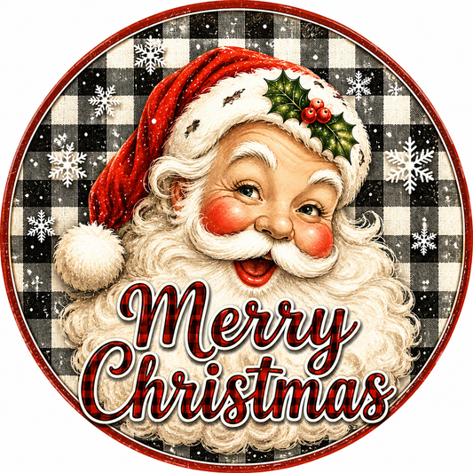 Santa Claus with a big smile and the text "Merry Christmas"