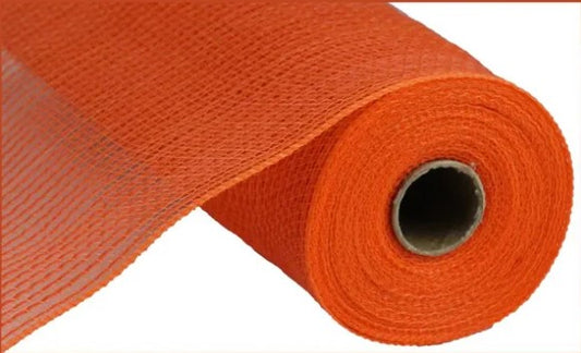 A roll of orange plastic mesh material.