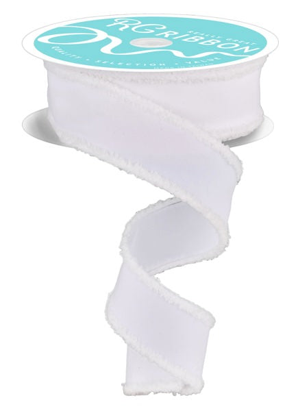 A roll of white ribbon with a turquoise label.