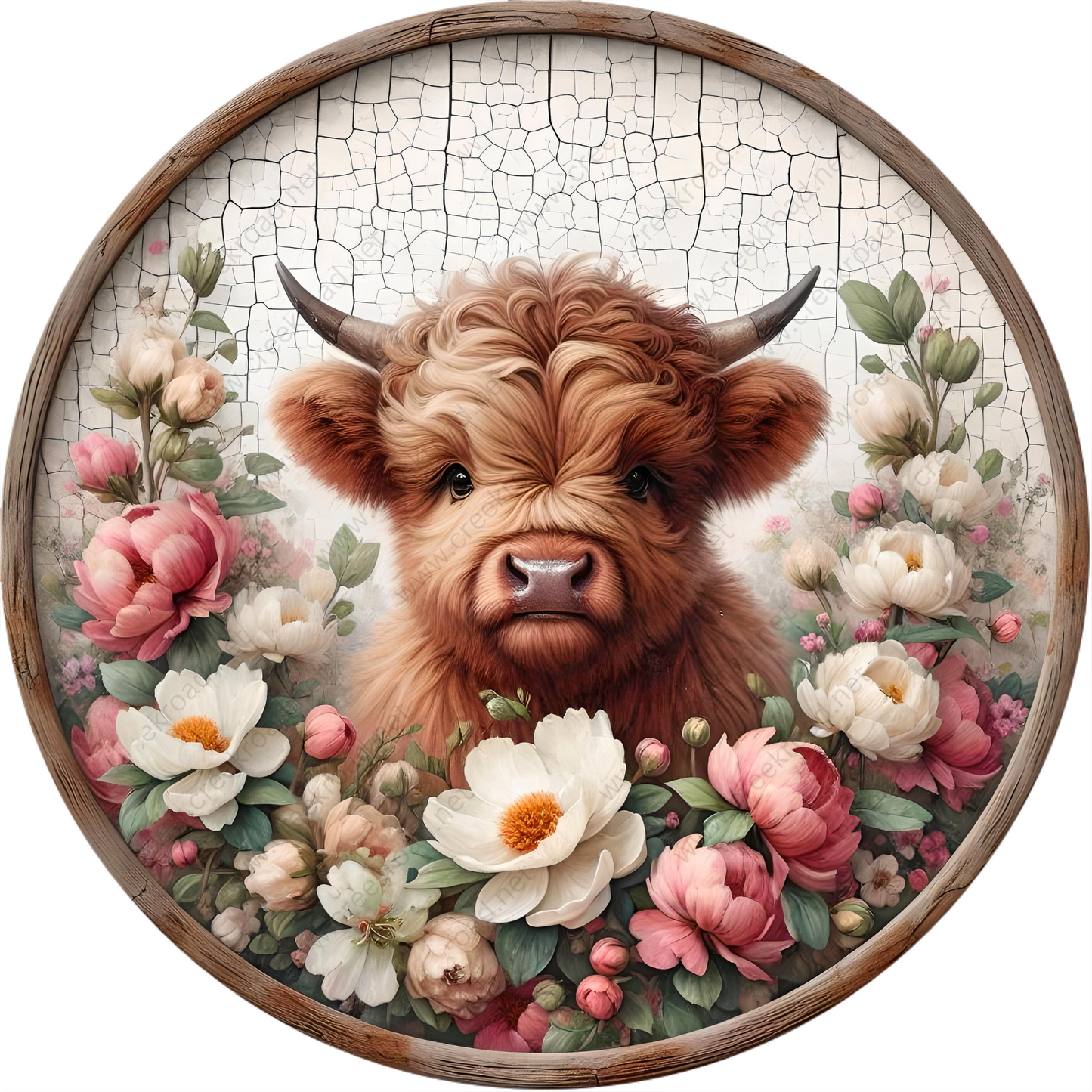 a painting of a bull surrounded by flowers