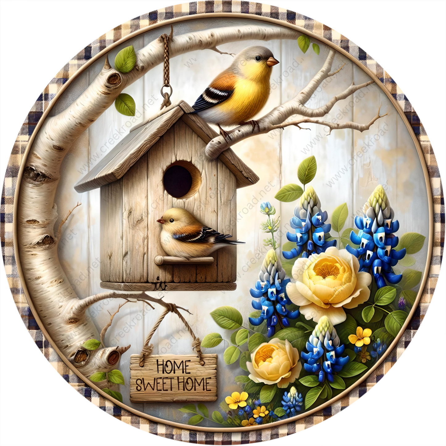 a picture of a birdhouse with two birds on it