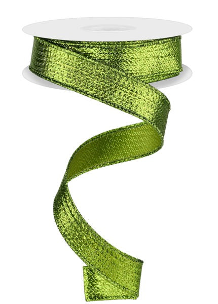 a roll of green ribbon on a white background