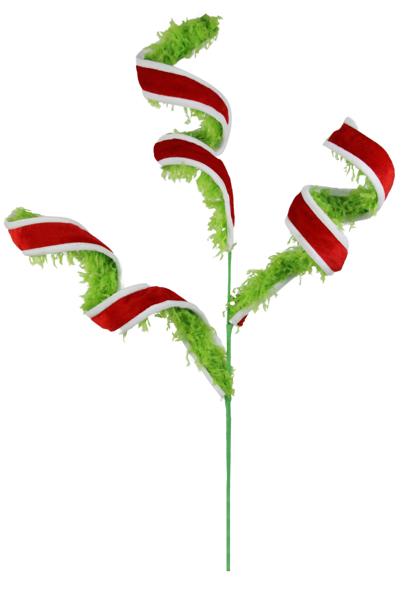 a red and white striped flower with green stems