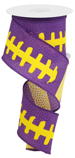 a roll of purple and yellow football ribbon