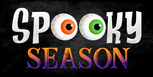 a black background with a spooky eyeball and the words spooky