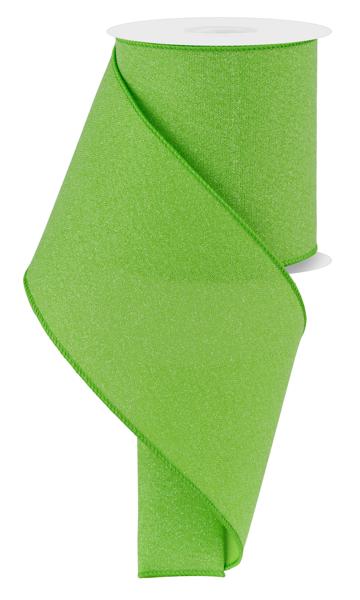 a roll of neon green ribbon on a white background