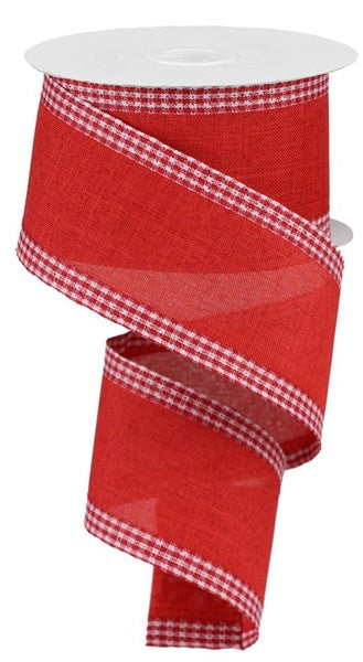 a red and white checkered ribbon on a white background