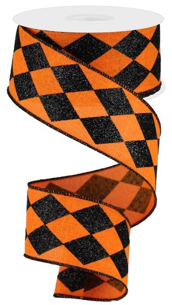 A spiral-shaped orange and black checkered ribbon.