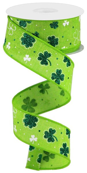 a green ribbon with shamrocks on it