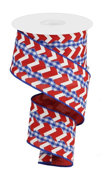 a roll of red and white checkered ribbon