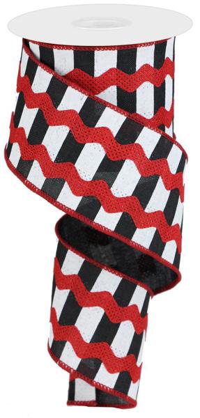 a red and black checkered ribbon on a white background