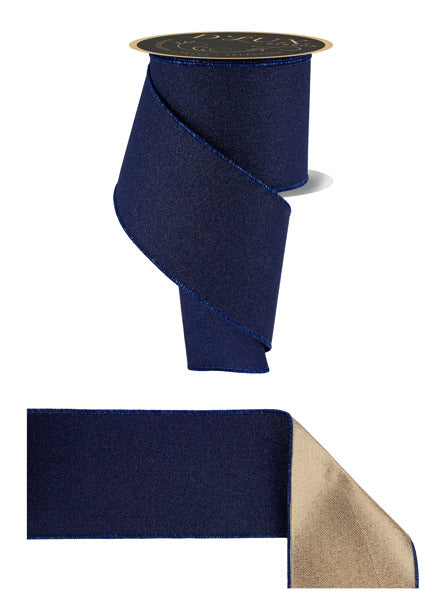 a blue ribbon with a gold trim, and it is shown in two different states: one with the gold trim and one without it.