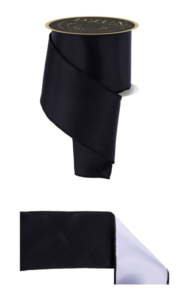 a black and white ribbon with a gold edge