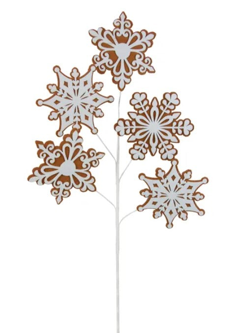 A white snowflake-shaped decoration with intricate patterns and designs.