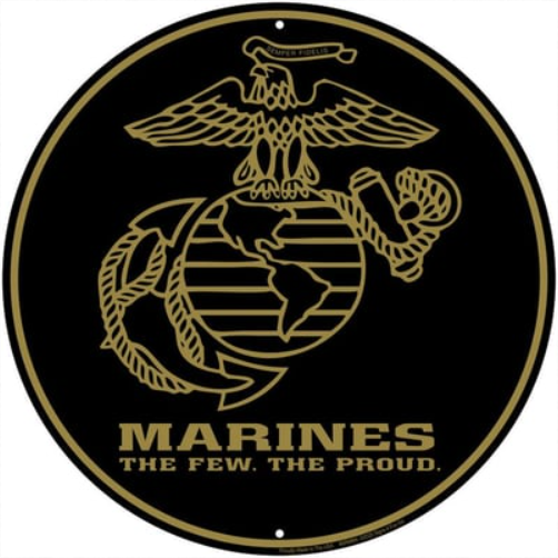 a marine emblem with the words marines and a globe