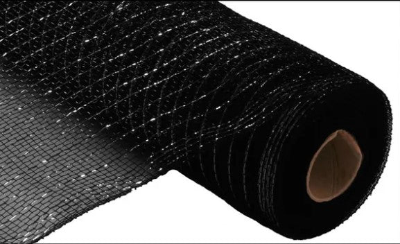A roll of black, shiny, textured fabric with a brown hole in the center.