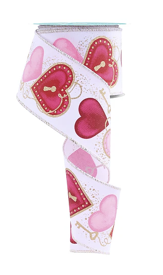 a ribbon with a heart pattern on it.