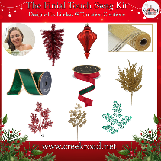 The image is a collage of various Christmas-themed items, including a woman, a Christmas tree, ornaments, and other festive decorations.