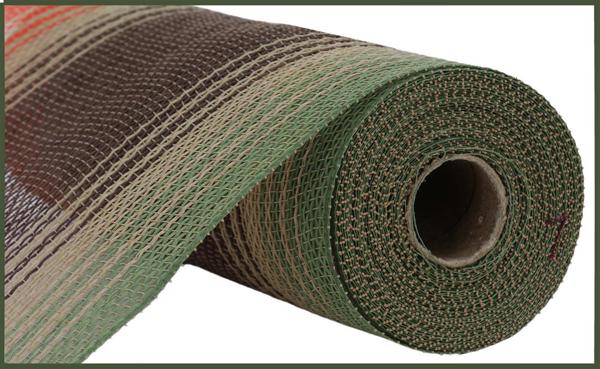 a roll of green and brown mesh