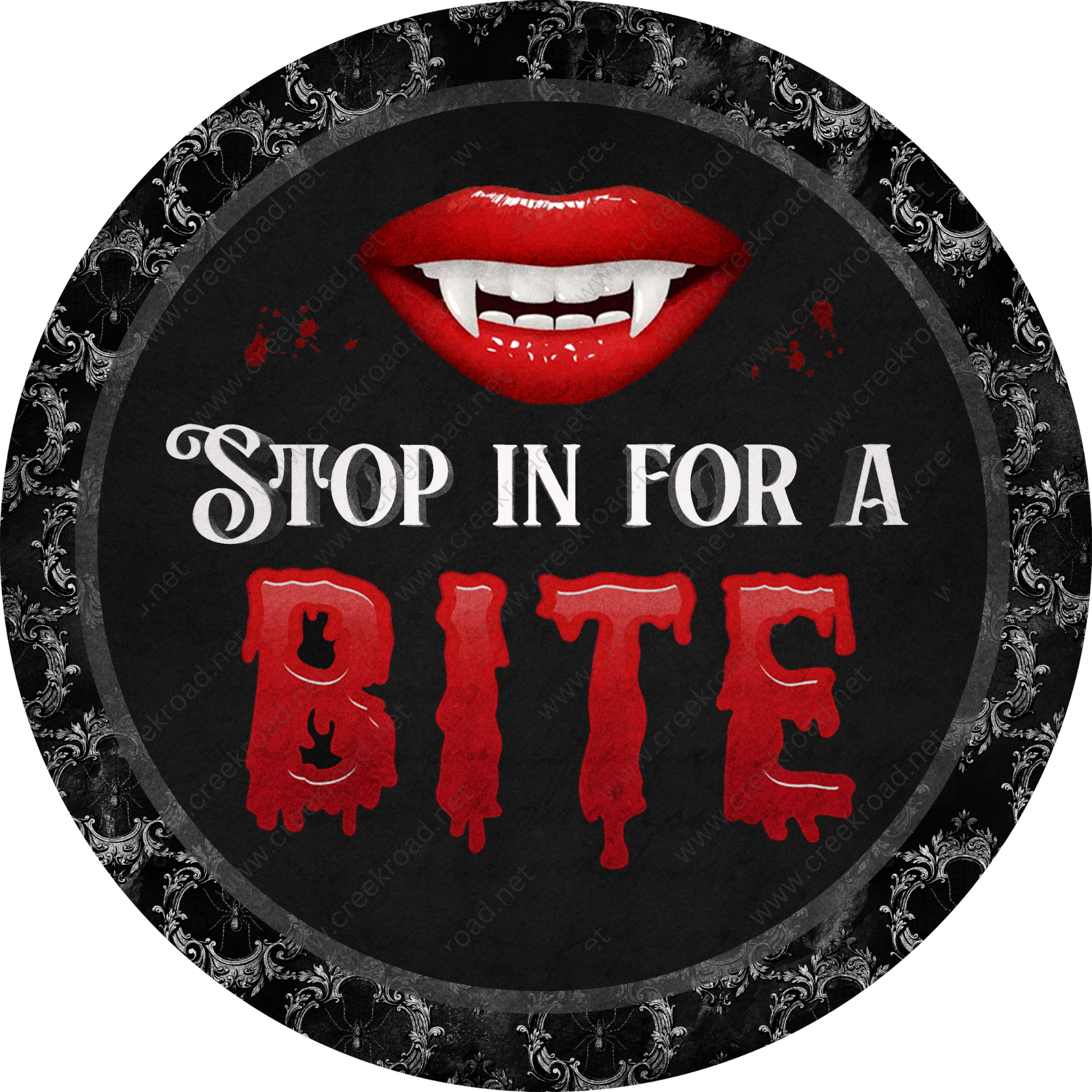 a sign that says stop in for a bite