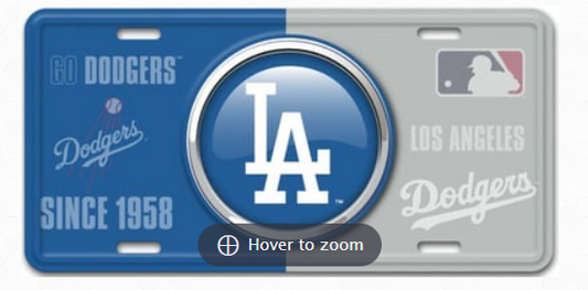 a los angeles dodgers license plate