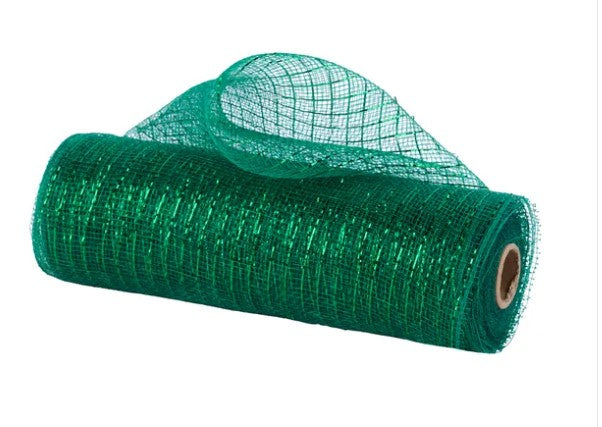 A roll of green mesh material with a grid pattern.