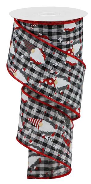 a roll of black and white christmas ribbon