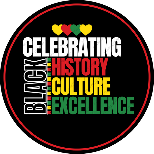 a black history logo with the words celebrating