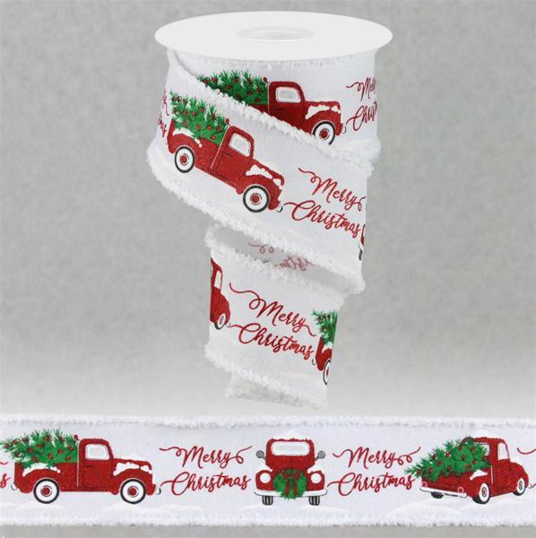 a roll of toilet paper with a christmas truck on it