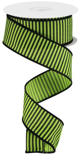 a green and black striped ribbon on a white background