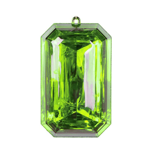 a green tourmaline is shown on a white background