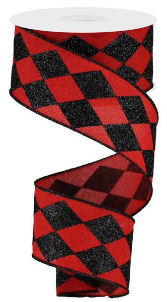 a red and black checkered ribbon on a white background